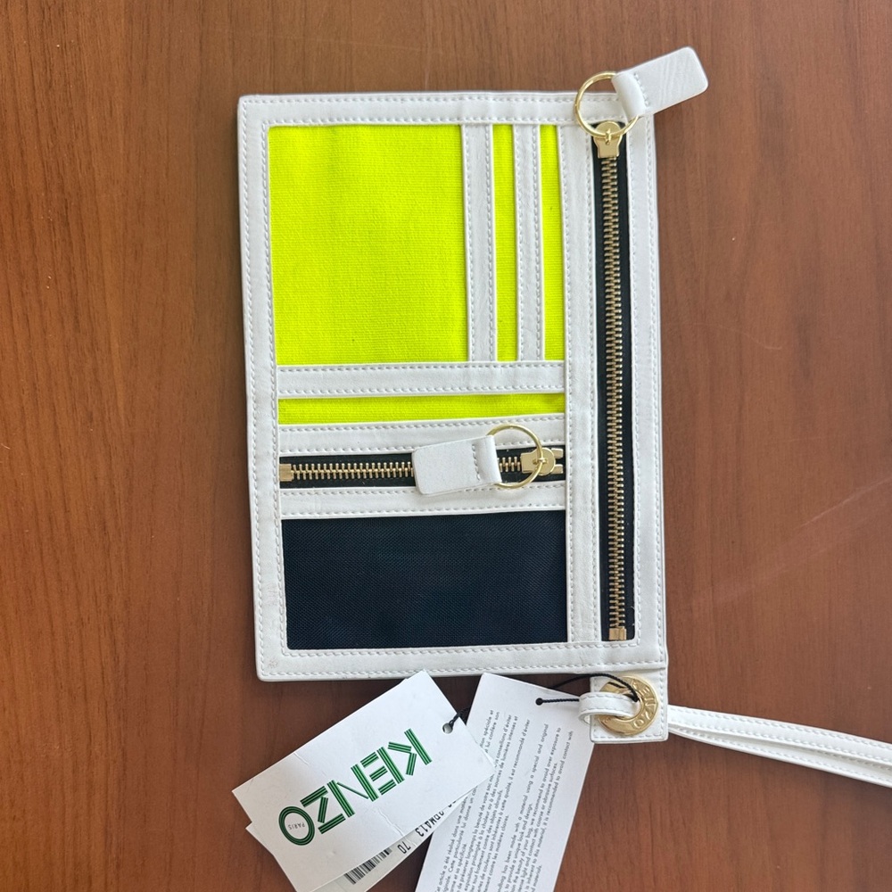 Kenzo Bright Yellow and Black Zip Pouch